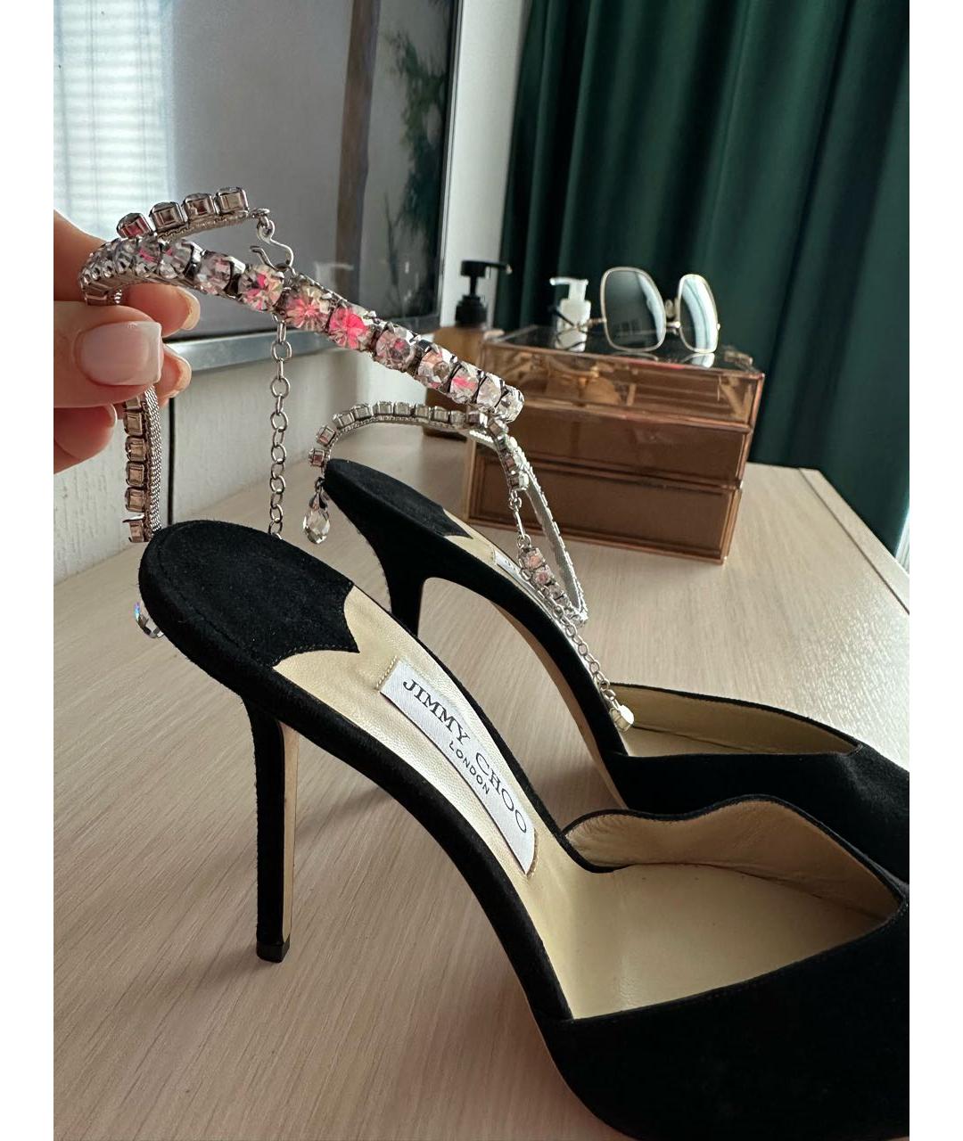 JIMMY CHOO Черные замшевые туфли, фото 6