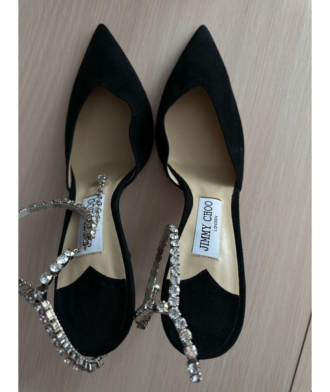 JIMMY CHOO Черные замшевые туфли, фото 3