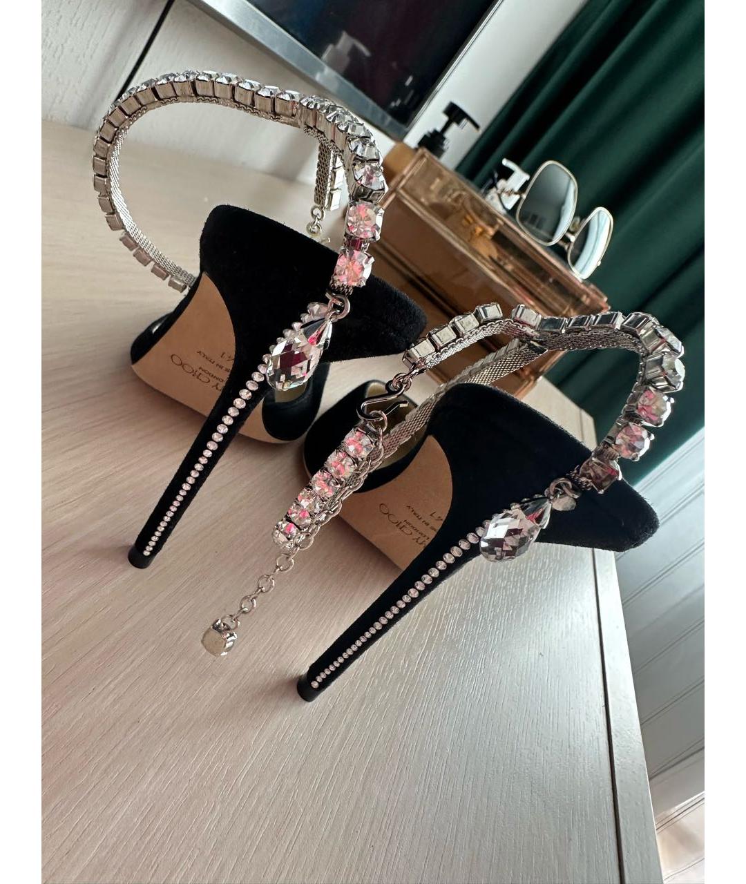 JIMMY CHOO Черные замшевые туфли, фото 5