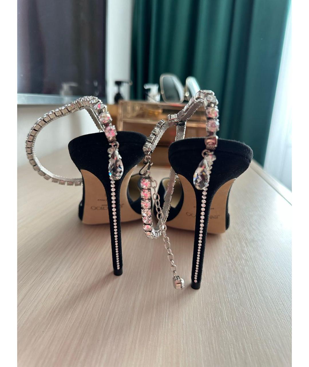 JIMMY CHOO Черные замшевые туфли, фото 4
