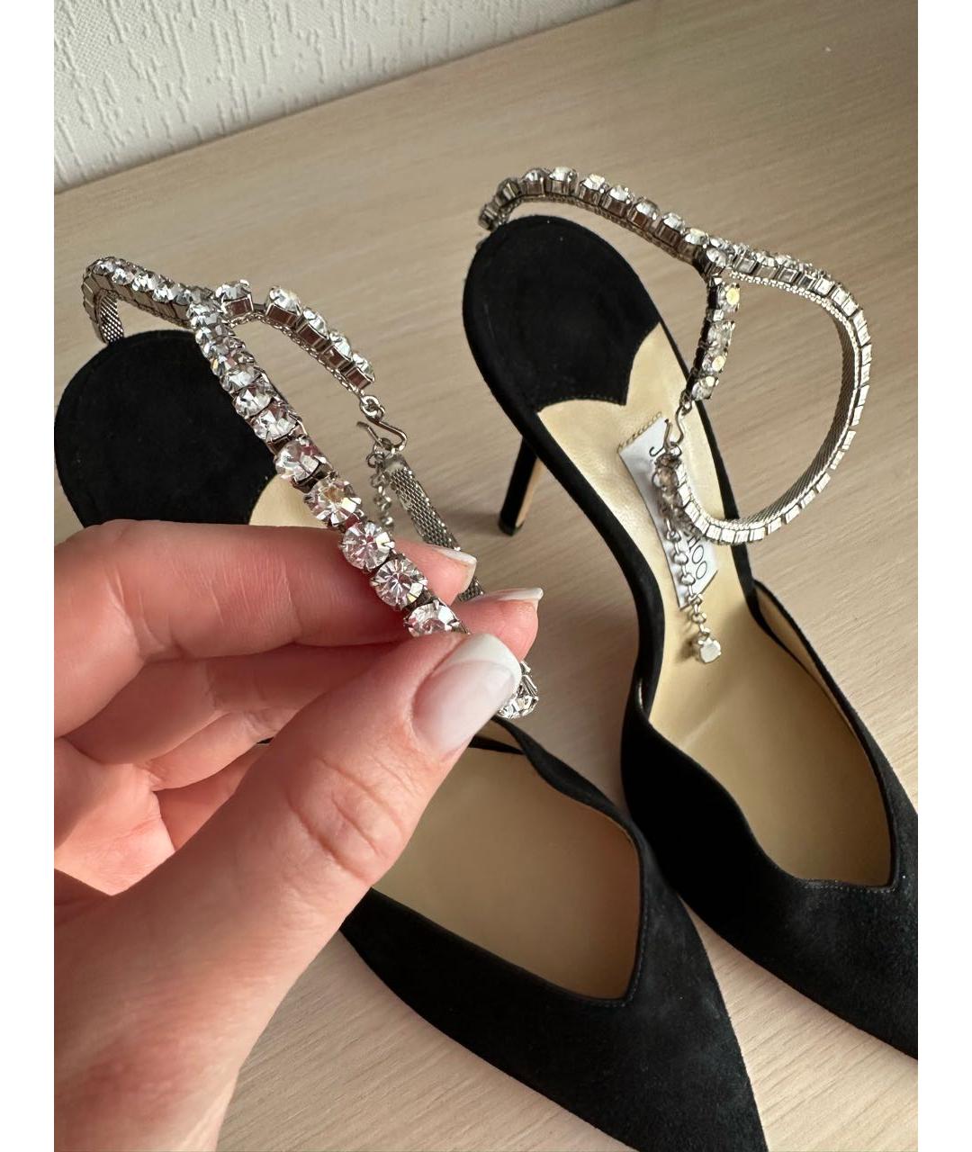 JIMMY CHOO Черные замшевые туфли, фото 7