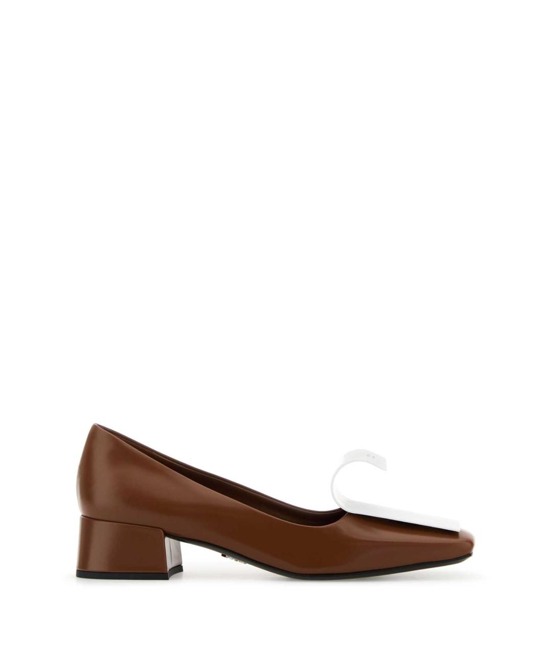 PRADA Коричневые кожаные туфли, фото 1