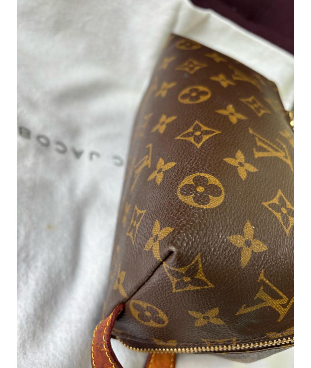 LOUIS VUITTON Коричневая косметичка из искусственной кожи, фото 8