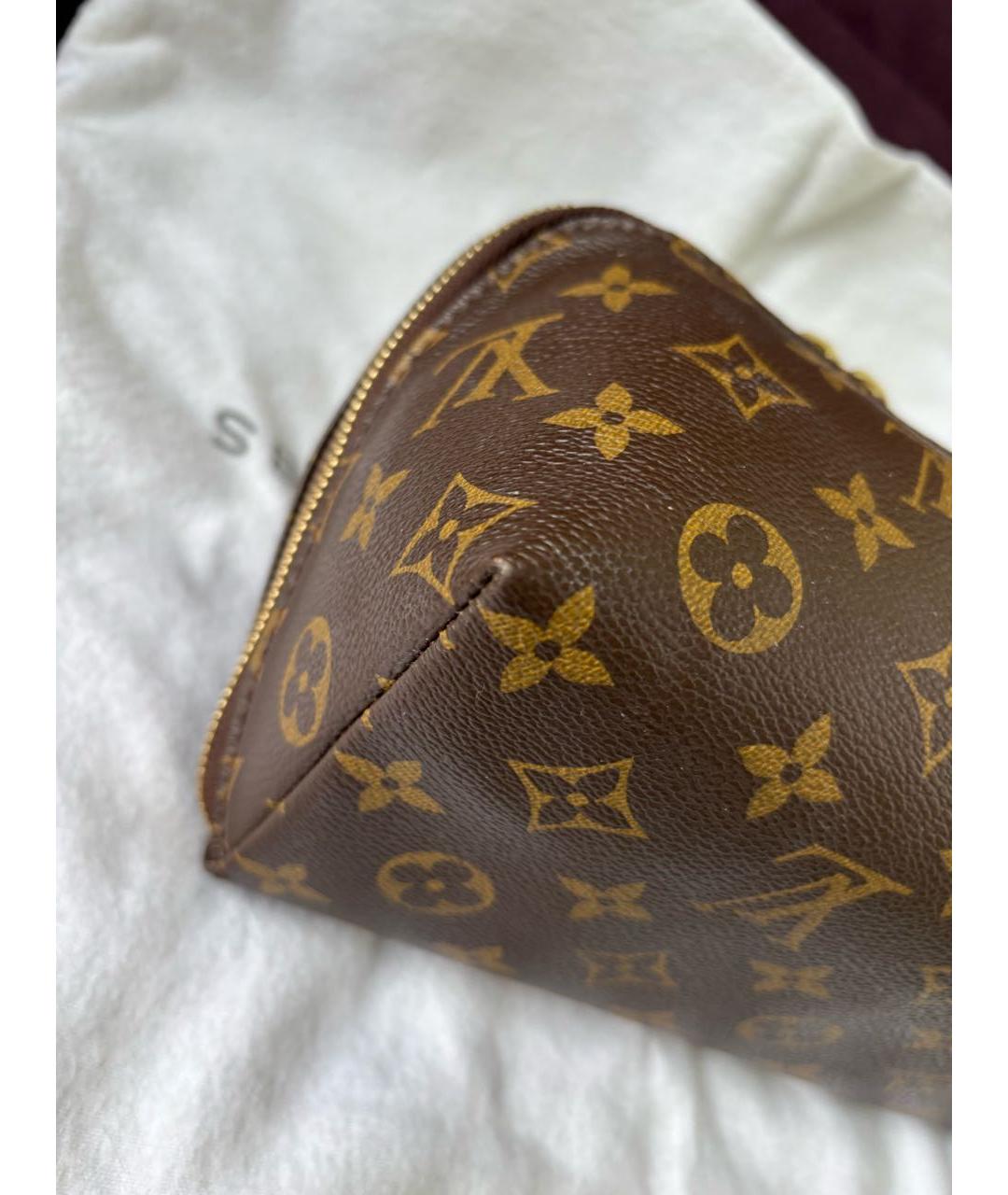 LOUIS VUITTON Коричневая косметичка из искусственной кожи, фото 7