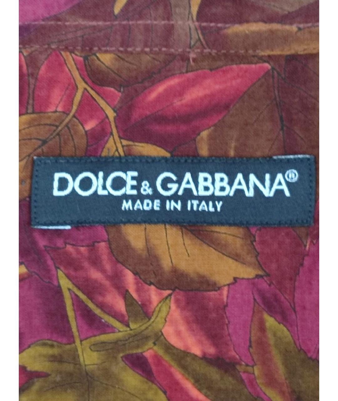 DOLCE&GABBANA Бордовая хлопковая кэжуал рубашка, фото 4