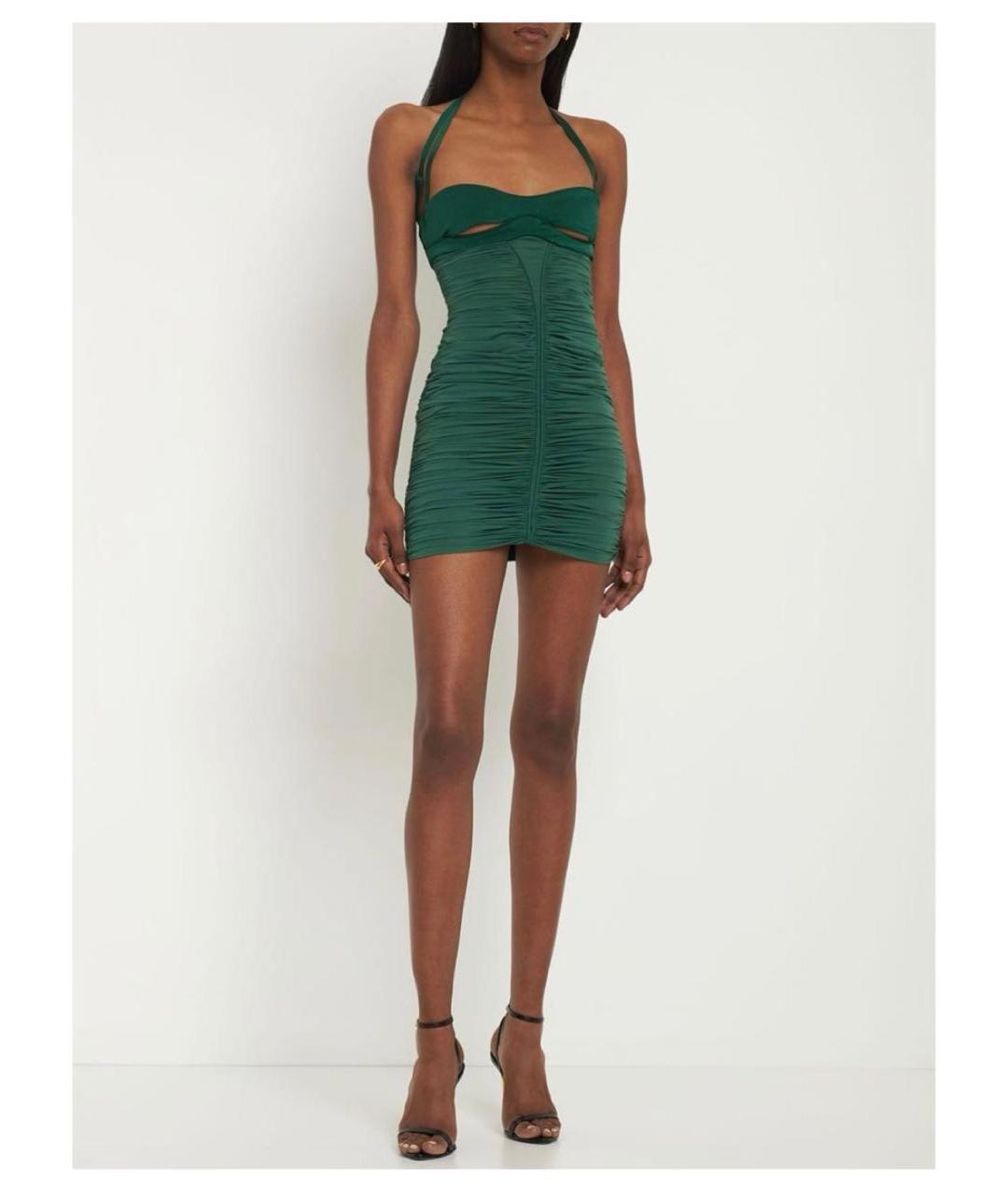 MUGLER Зеленые полиамидовое вечернее платье, фото 5