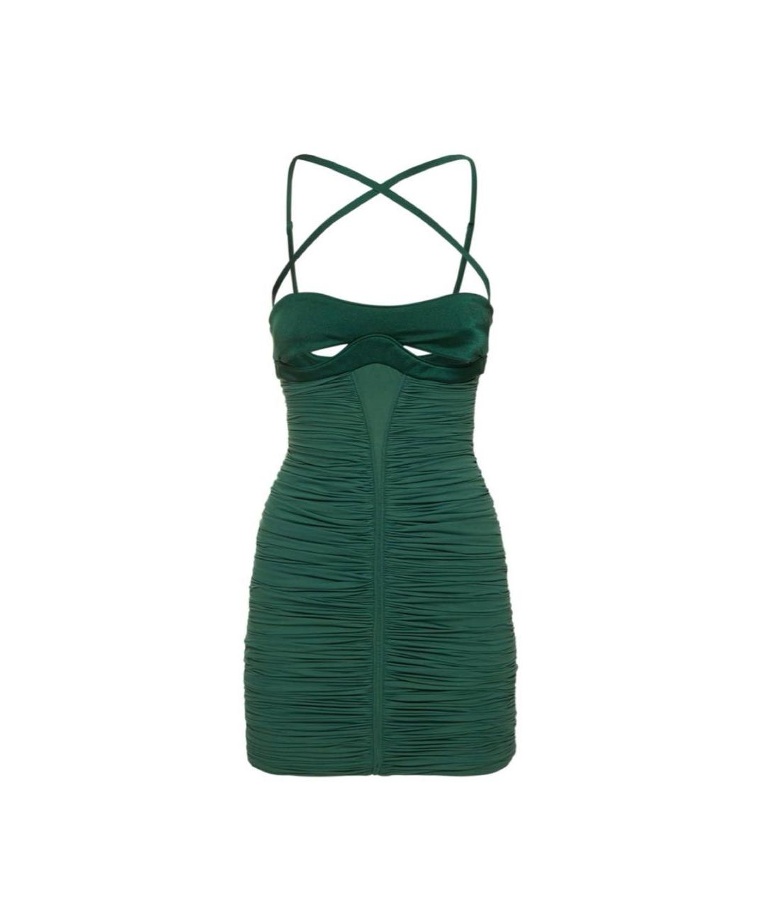 MUGLER Зеленые полиамидовое вечернее платье, фото 7