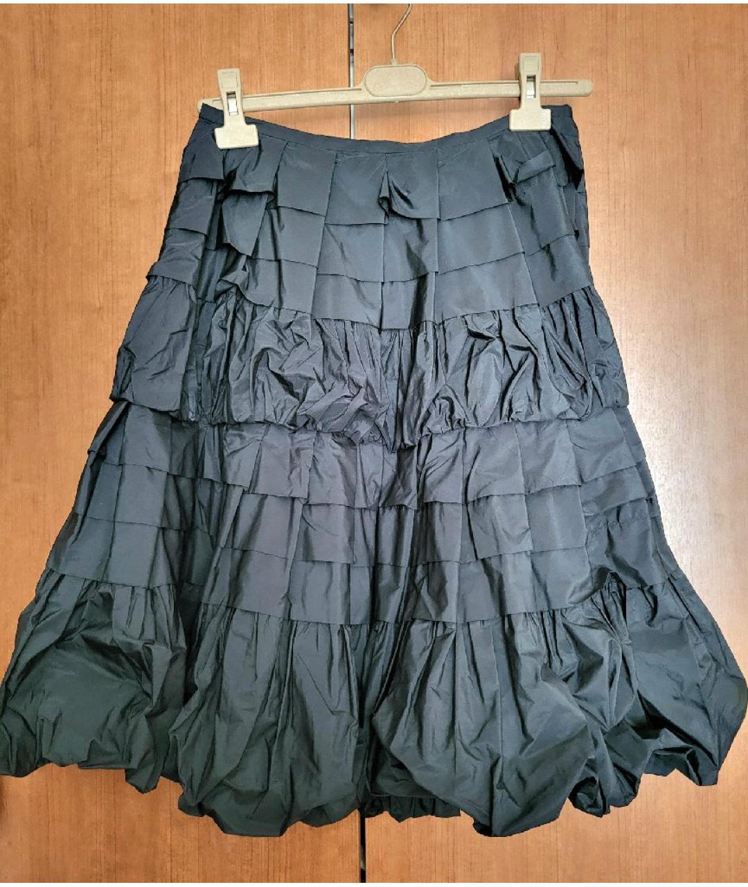 SPORTMAX Черная полиэстеровая юбка миди, фото 8
