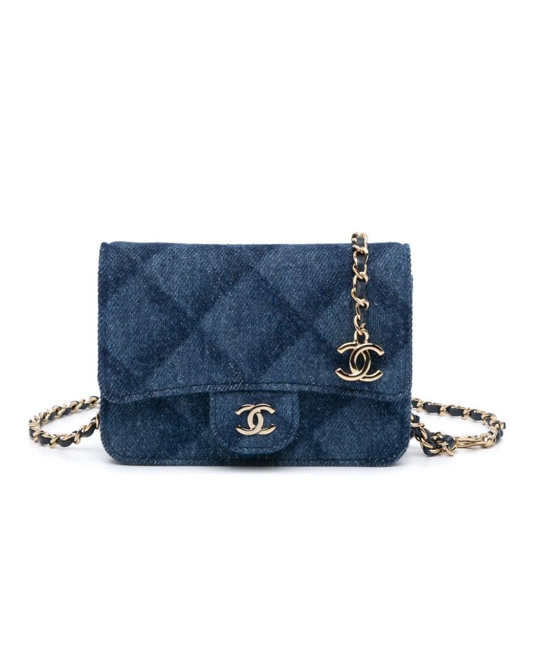 CHANEL Синяя деним поясная сумка, фото 1
