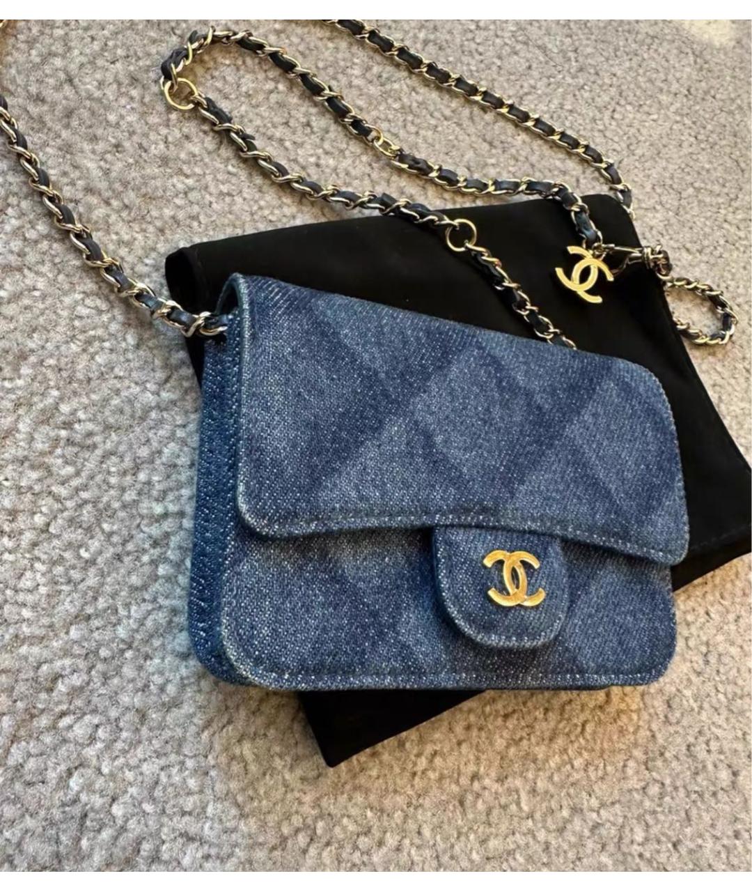 CHANEL Синяя деним поясная сумка, фото 4