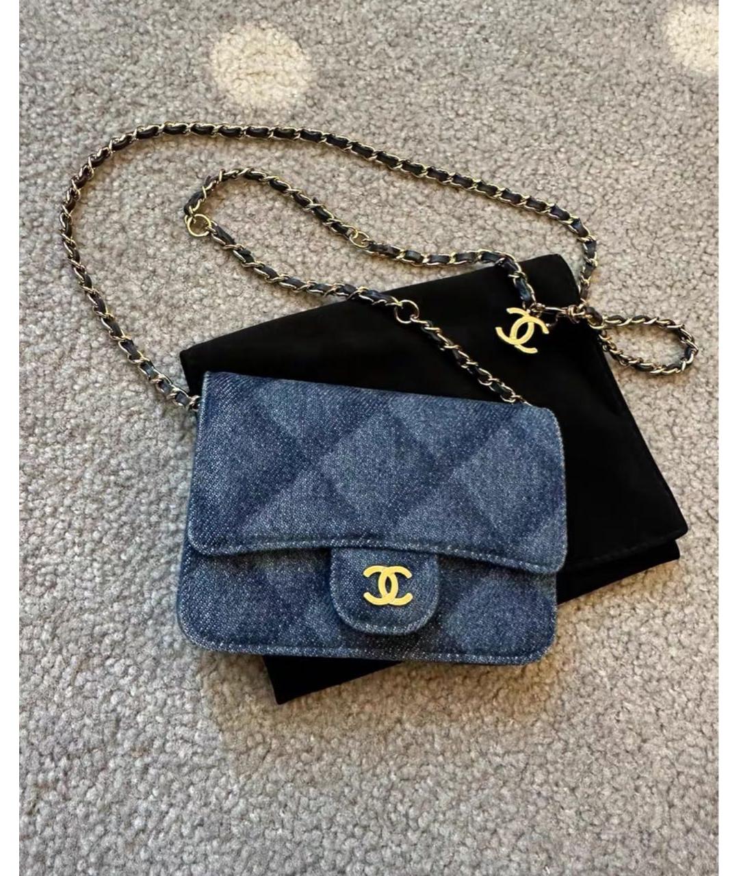 CHANEL Синяя деним поясная сумка, фото 3