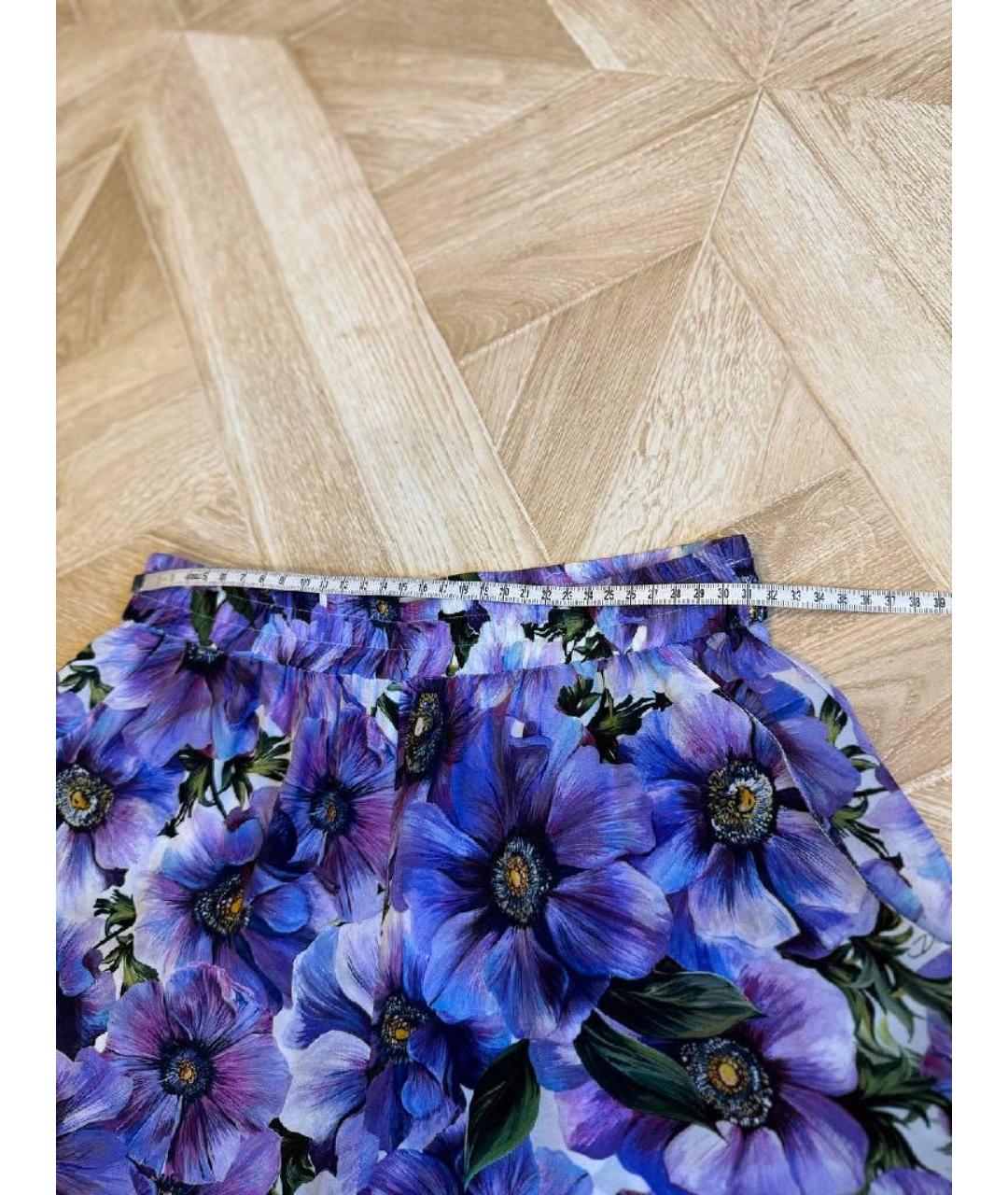 DOLCE&GABBANA Фиолетовый шелковый костюм с юбками, фото 7