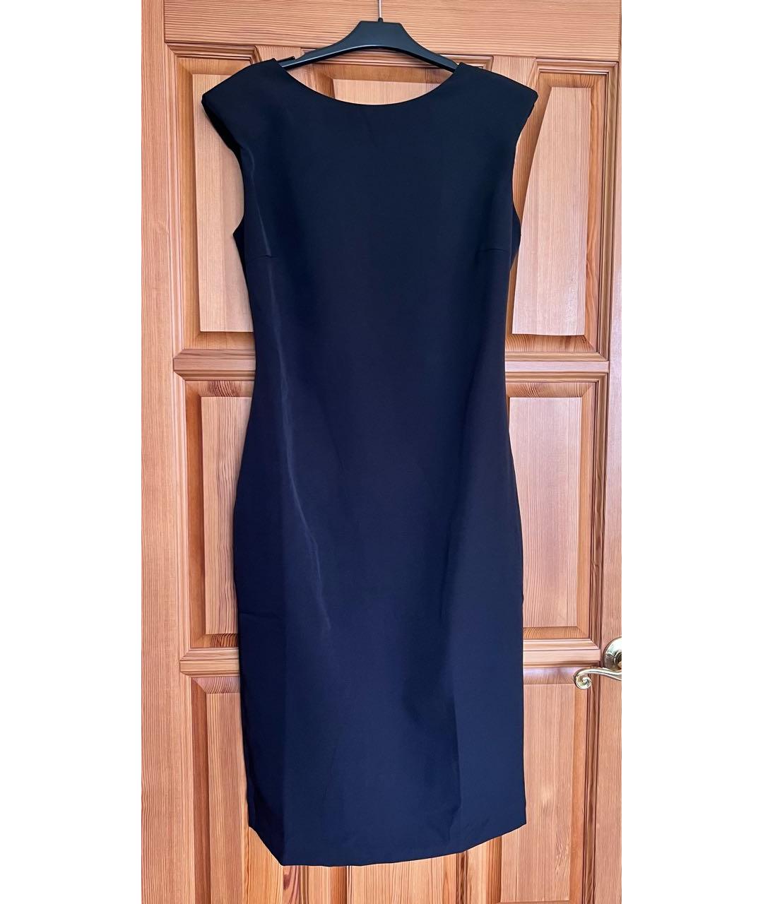 WEEKEND MAX MARA Темно-синее шерстяное повседневное платье, фото 4