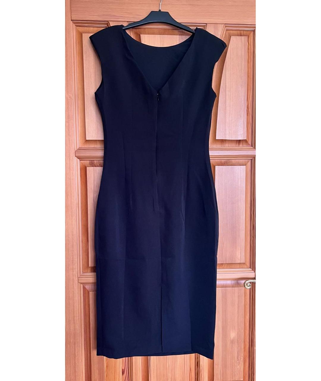 WEEKEND MAX MARA Темно-синее шерстяное повседневное платье, фото 2
