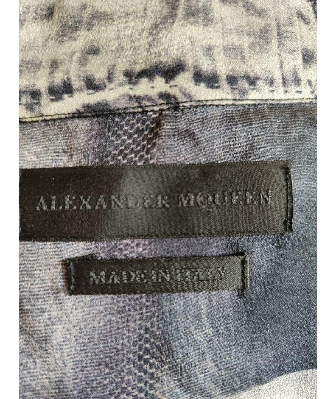 ALEXANDER MCQUEEN Серая шелковая кэжуал рубашка, фото 5