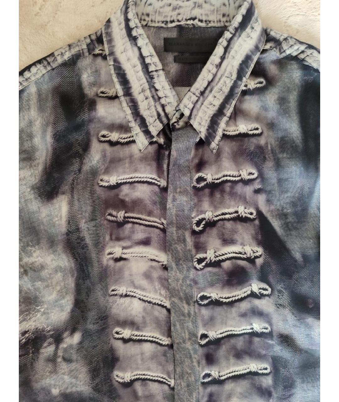 ALEXANDER MCQUEEN Серая шелковая кэжуал рубашка, фото 4