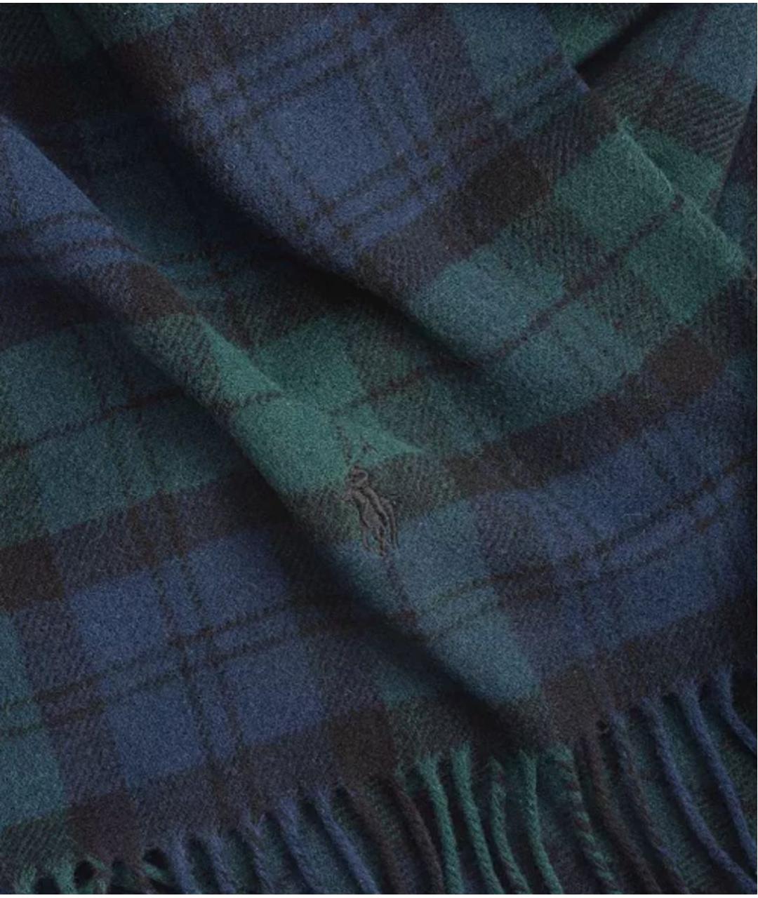 POLO RALPH LAUREN Зеленый шерстяной шарф, фото 3