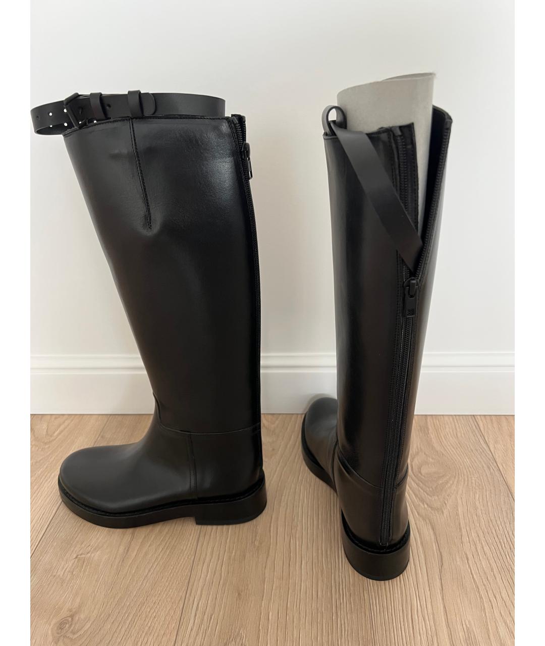 ANN DEMEULEMEESTER Черные кожаные сапоги, фото 4