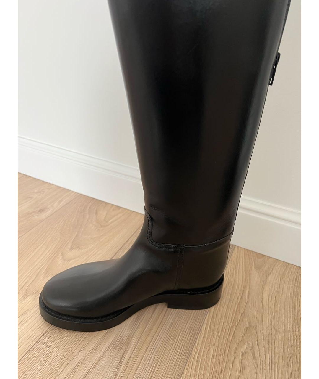 ANN DEMEULEMEESTER Черные кожаные сапоги, фото 7