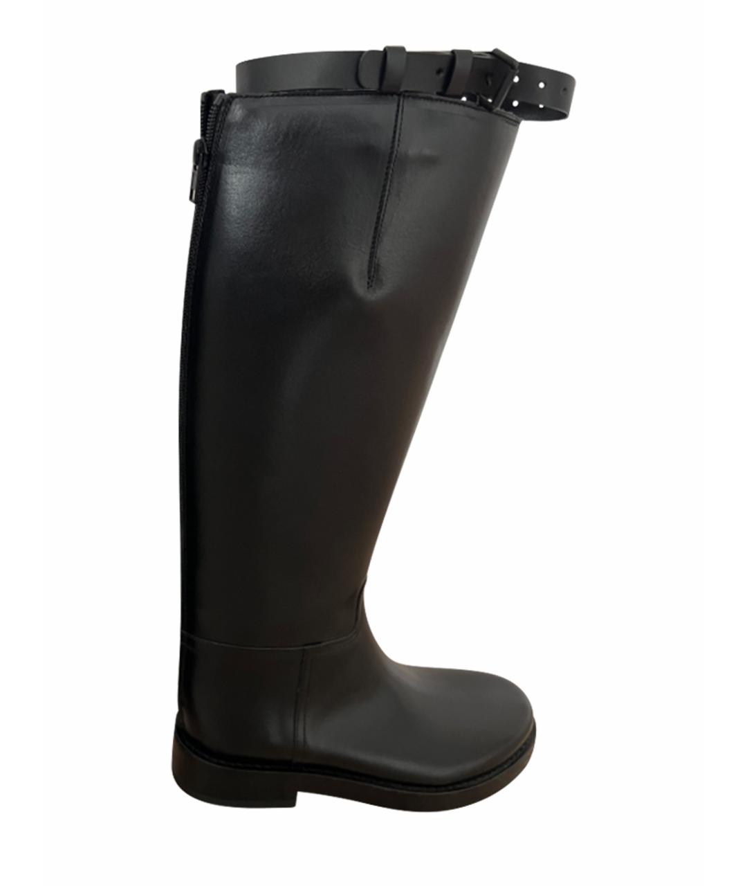 ANN DEMEULEMEESTER Черные кожаные сапоги, фото 1