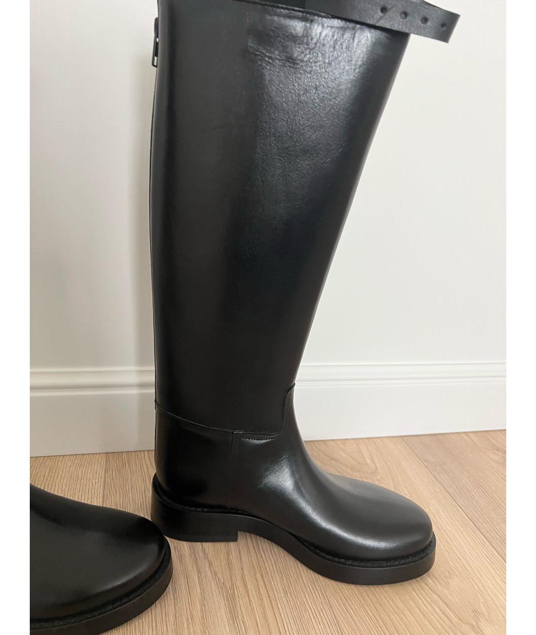 ANN DEMEULEMEESTER Черные кожаные сапоги, фото 6
