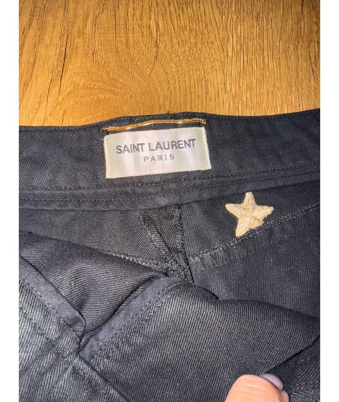 SAINT LAURENT Черные хлопковые шорты, фото 3