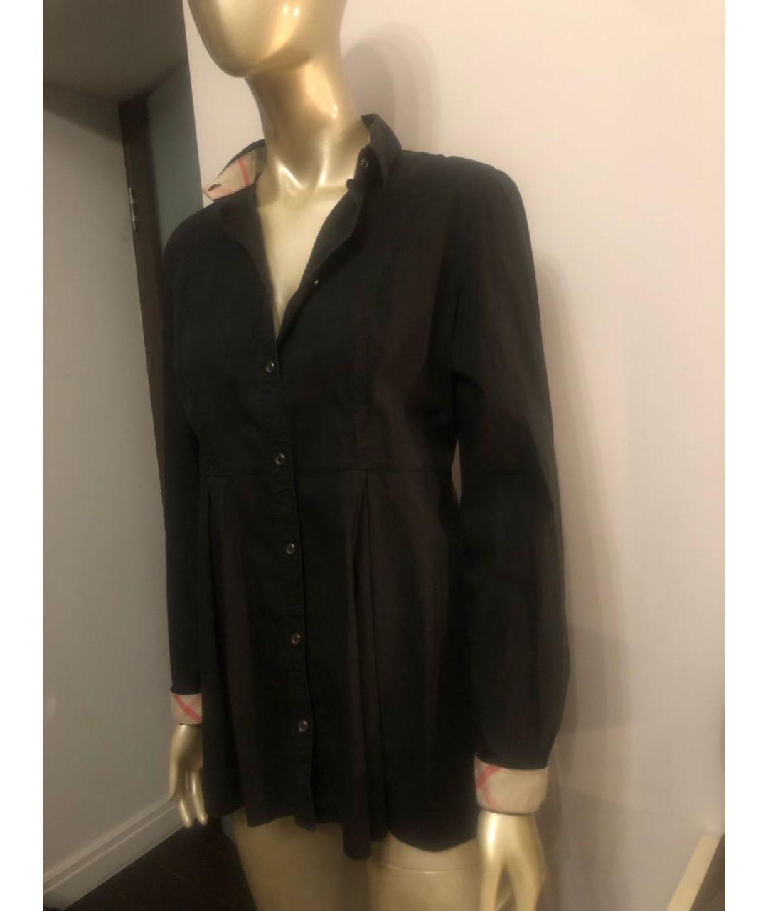 BURBERRY Черная хлопковая рубашка, фото 8
