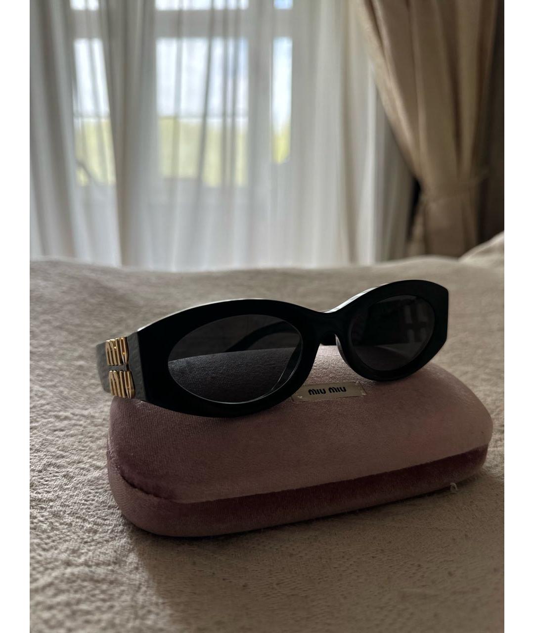 MIU MIU Черные пластиковые солнцезащитные очки, фото 5