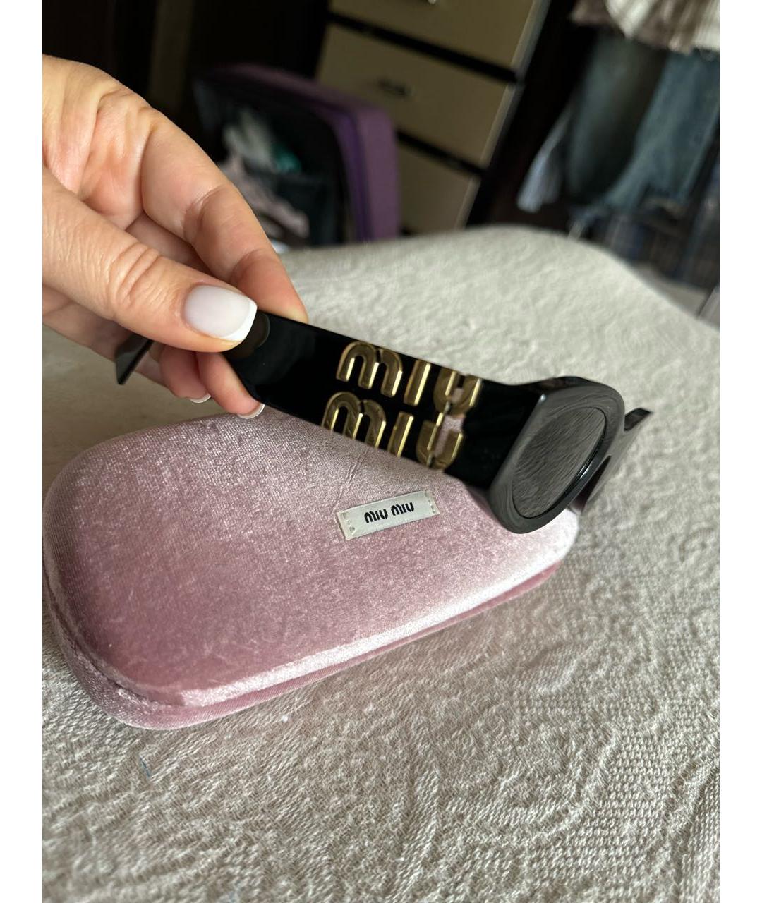 MIU MIU Черные пластиковые солнцезащитные очки, фото 4