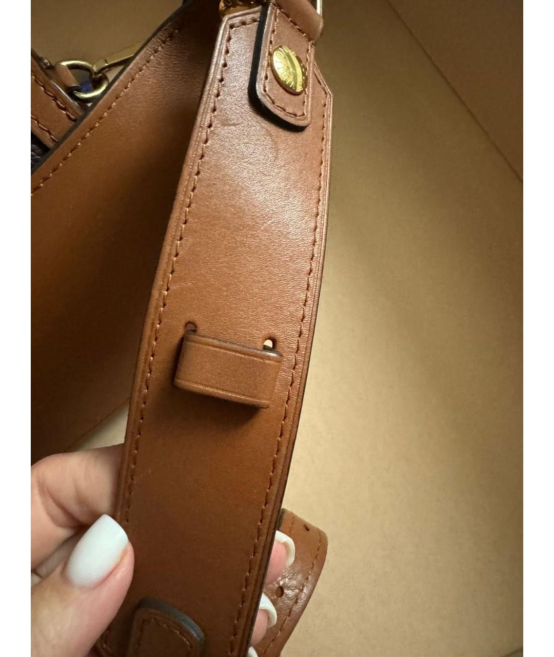 LOUIS VUITTON Коричневая кожаная поясная сумка, фото 5