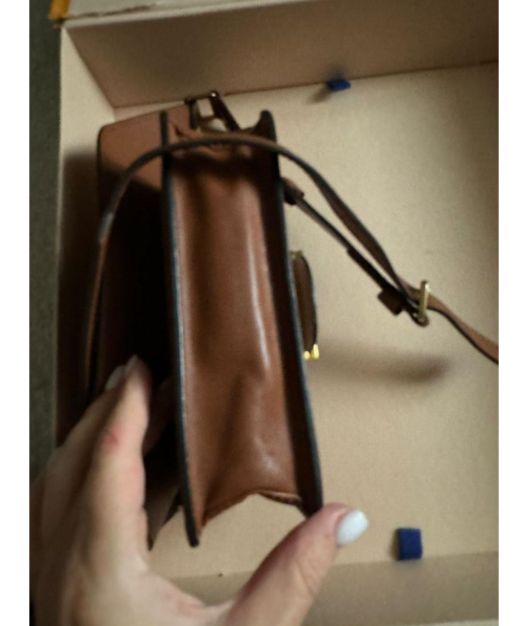 LOUIS VUITTON Коричневая кожаная поясная сумка, фото 7
