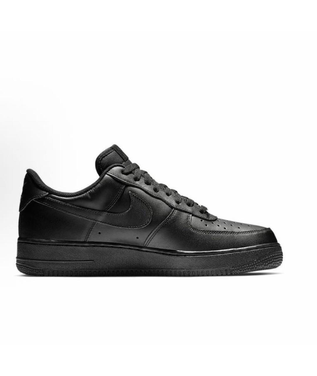 NIKE Черные кожаные низкие кроссовки / кеды, фото 8