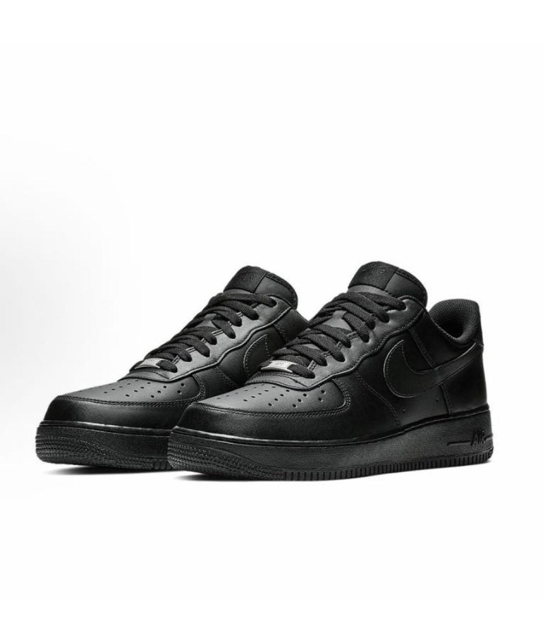 NIKE Черные кожаные низкие кроссовки / кеды, фото 2