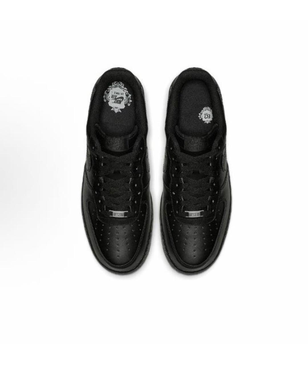 NIKE Черные кожаные низкие кроссовки / кеды, фото 3