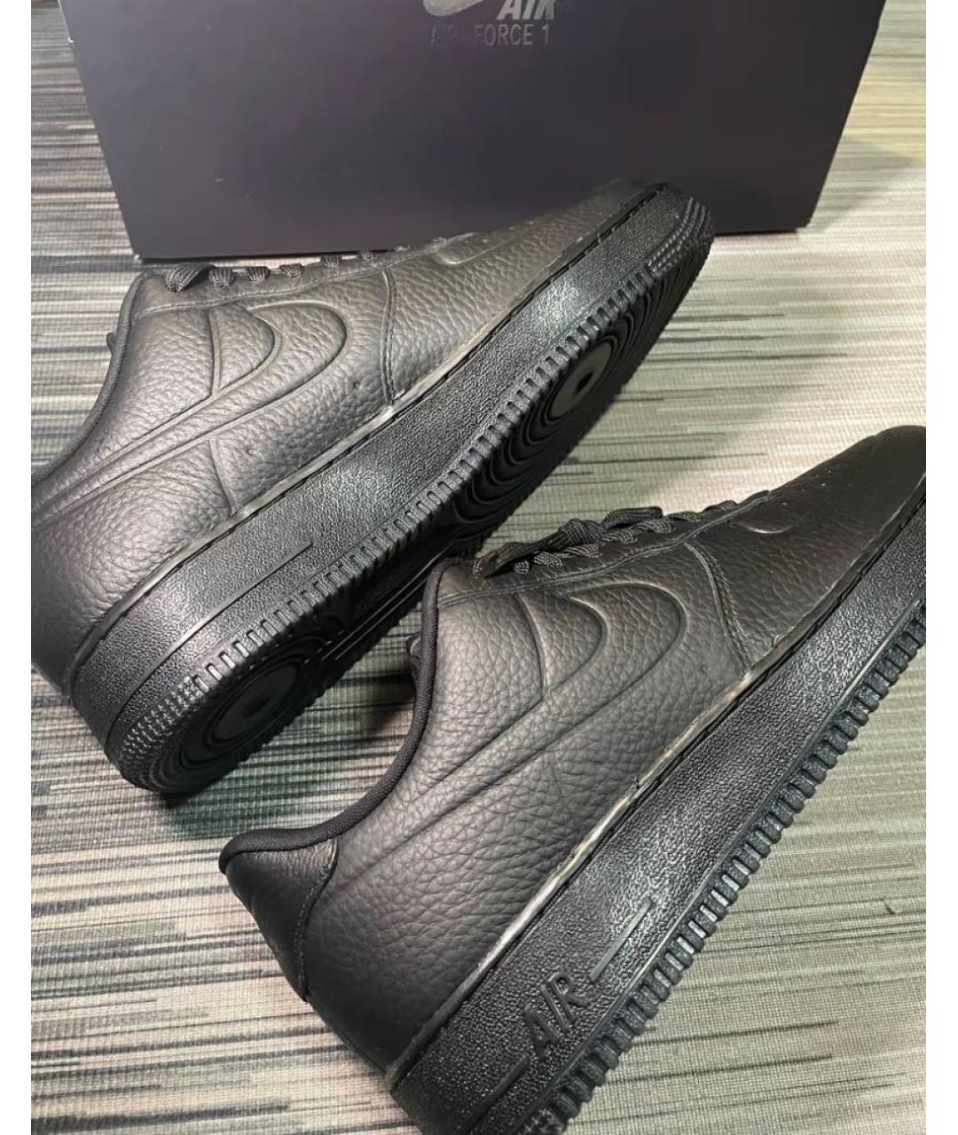 NIKE Черные кожаные низкие кроссовки / кеды, фото 5