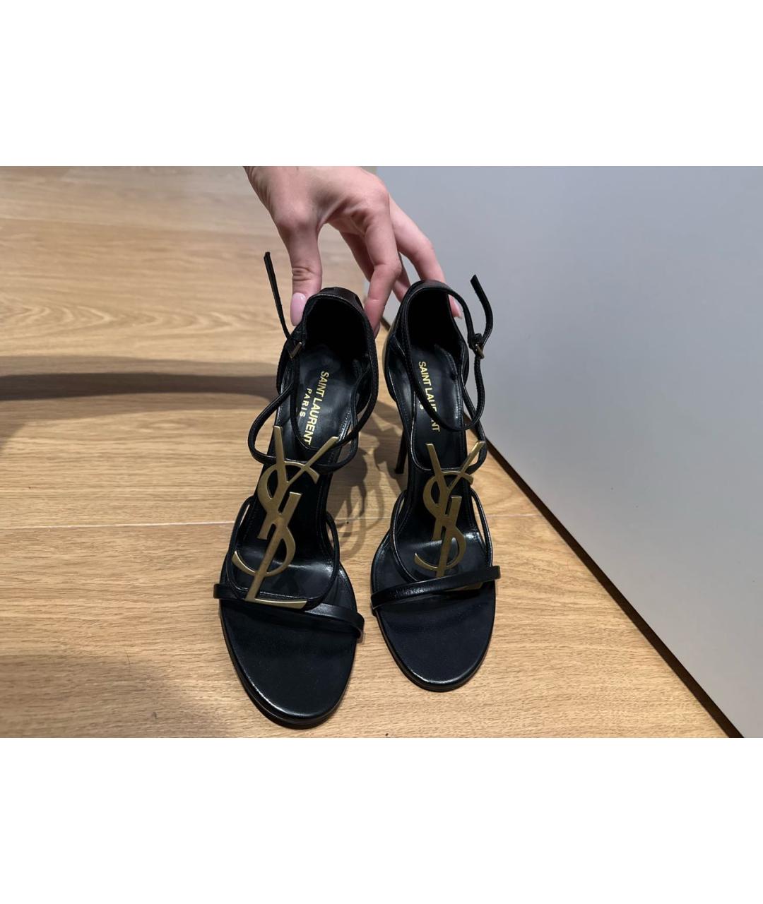 SAINT LAURENT Черные босоножки, фото 8