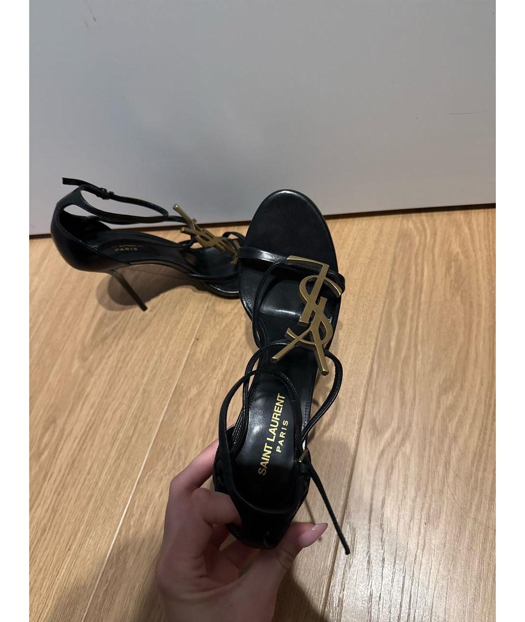SAINT LAURENT Черные босоножки, фото 7