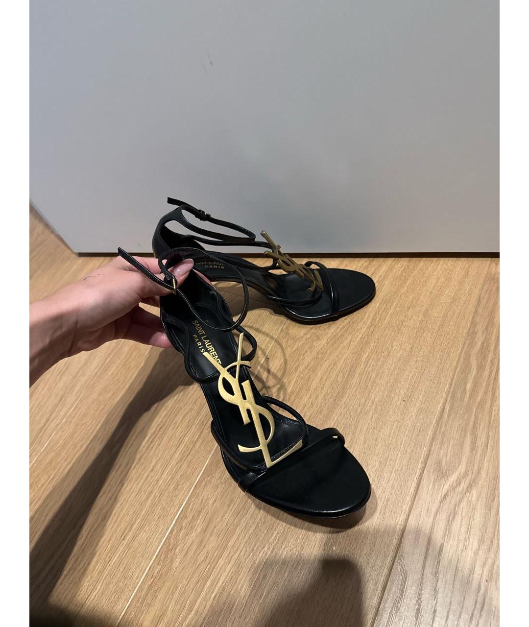 SAINT LAURENT Черные босоножки, фото 6
