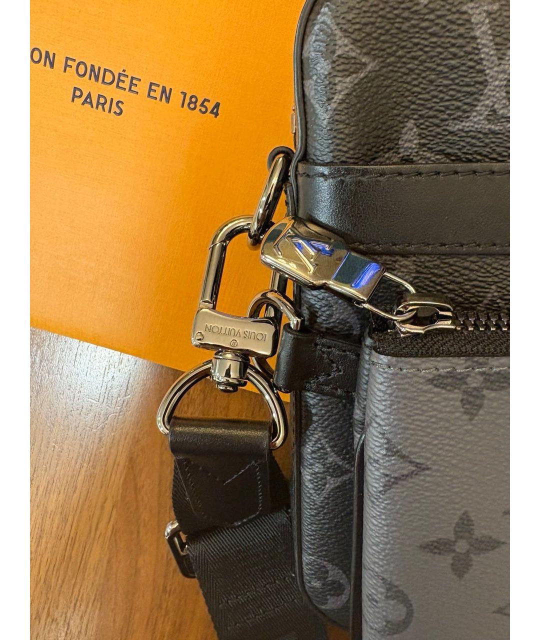 LOUIS VUITTON Антрацитовая сумка на плечо, фото 4