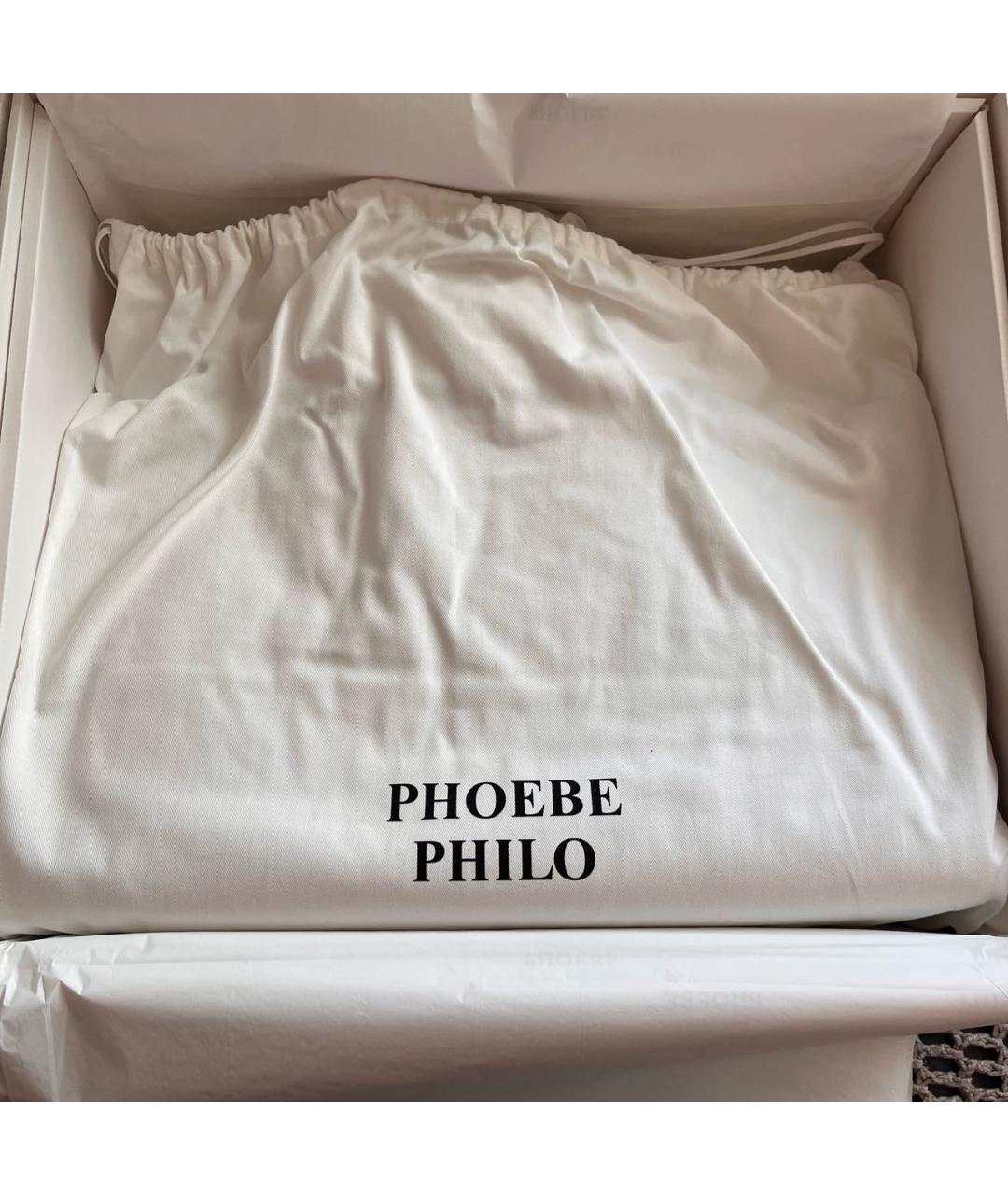 PHOEBE PHILO Черная кожаная сумка с короткими ручками, фото 6