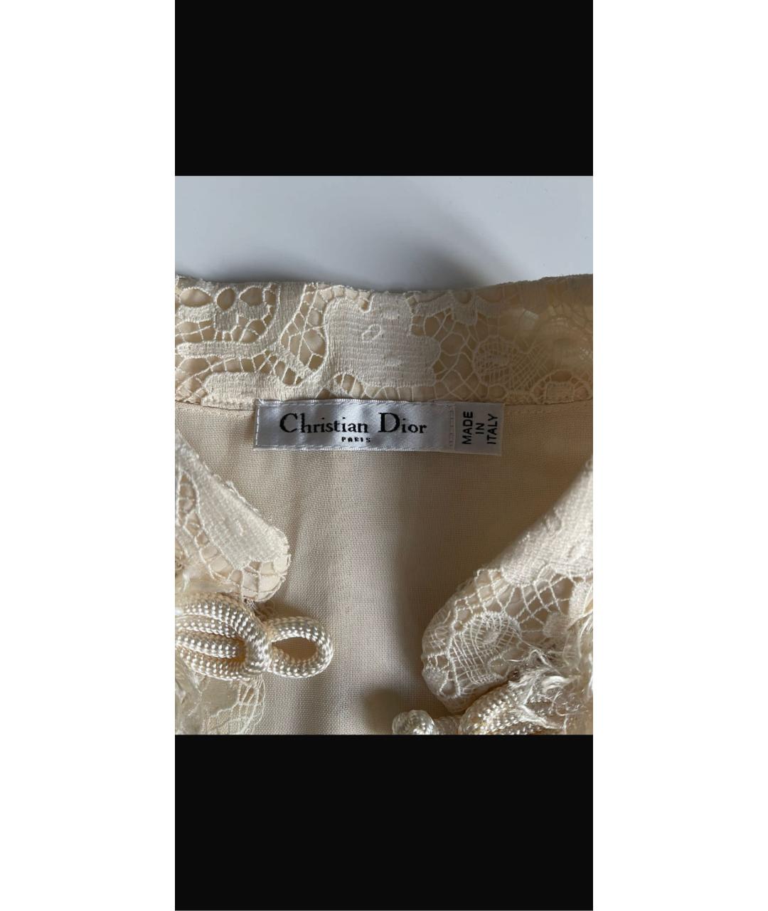 CHRISTIAN DIOR Белый кружевной костюм с юбками, фото 3