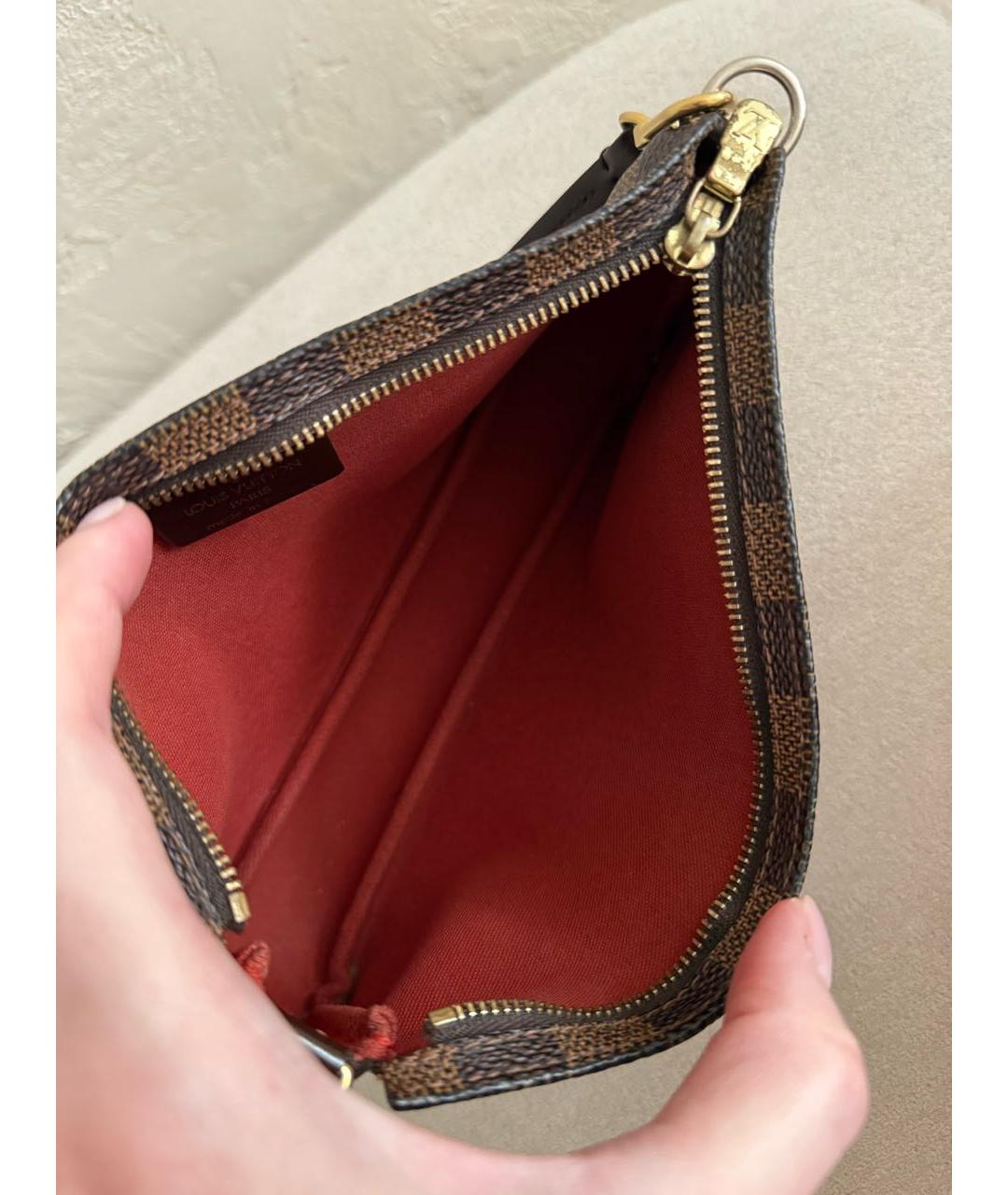 LOUIS VUITTON Коричневая кожаная сумка с короткими ручками, фото 4