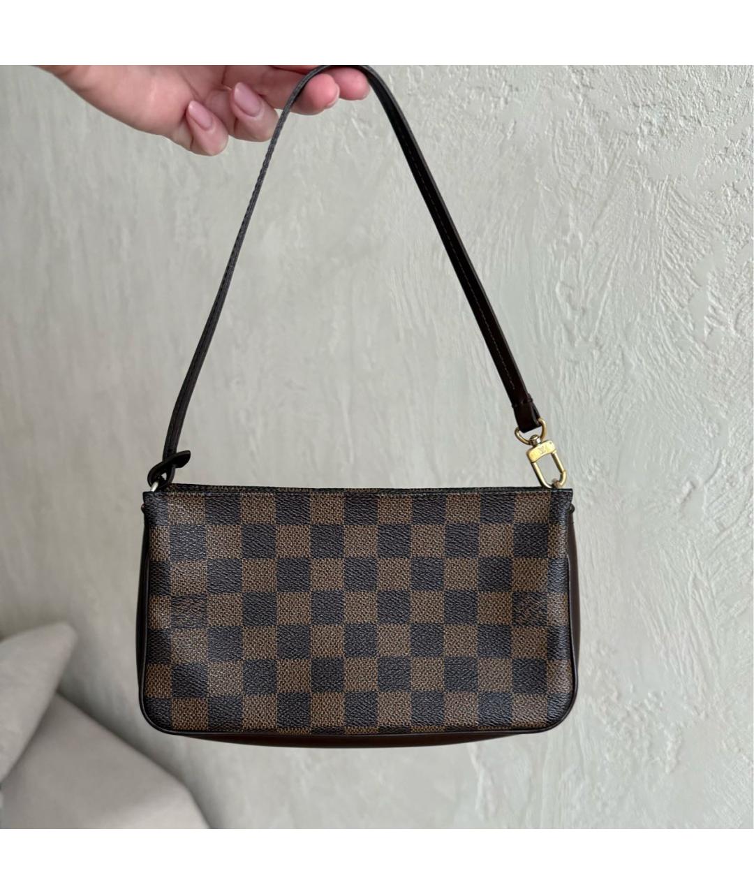 LOUIS VUITTON Коричневая кожаная сумка с короткими ручками, фото 2