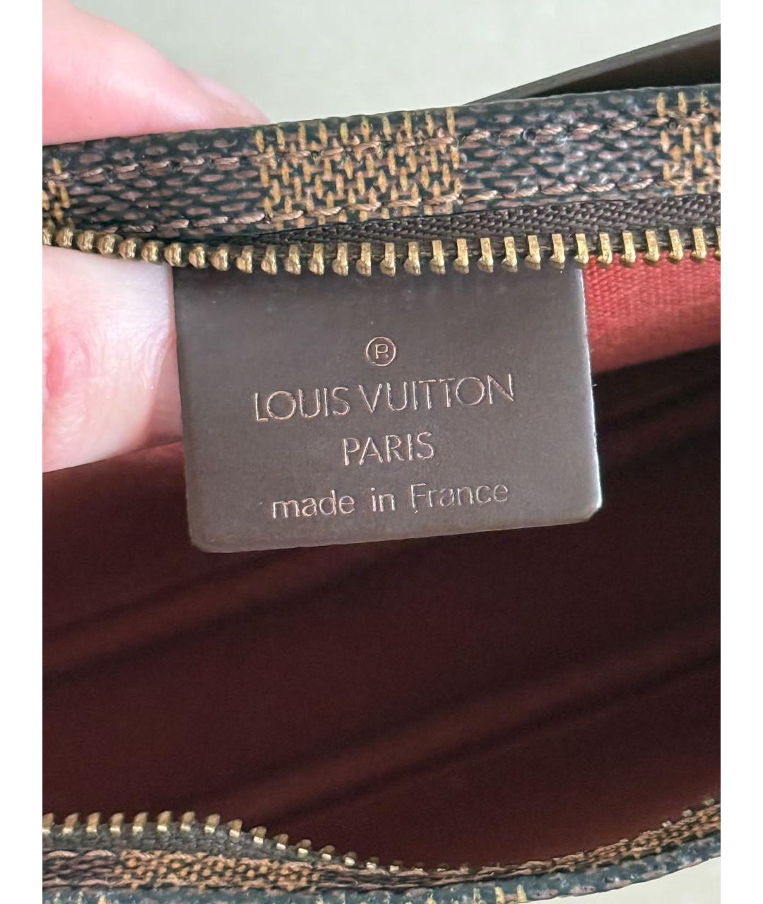 LOUIS VUITTON Коричневая кожаная сумка с короткими ручками, фото 6