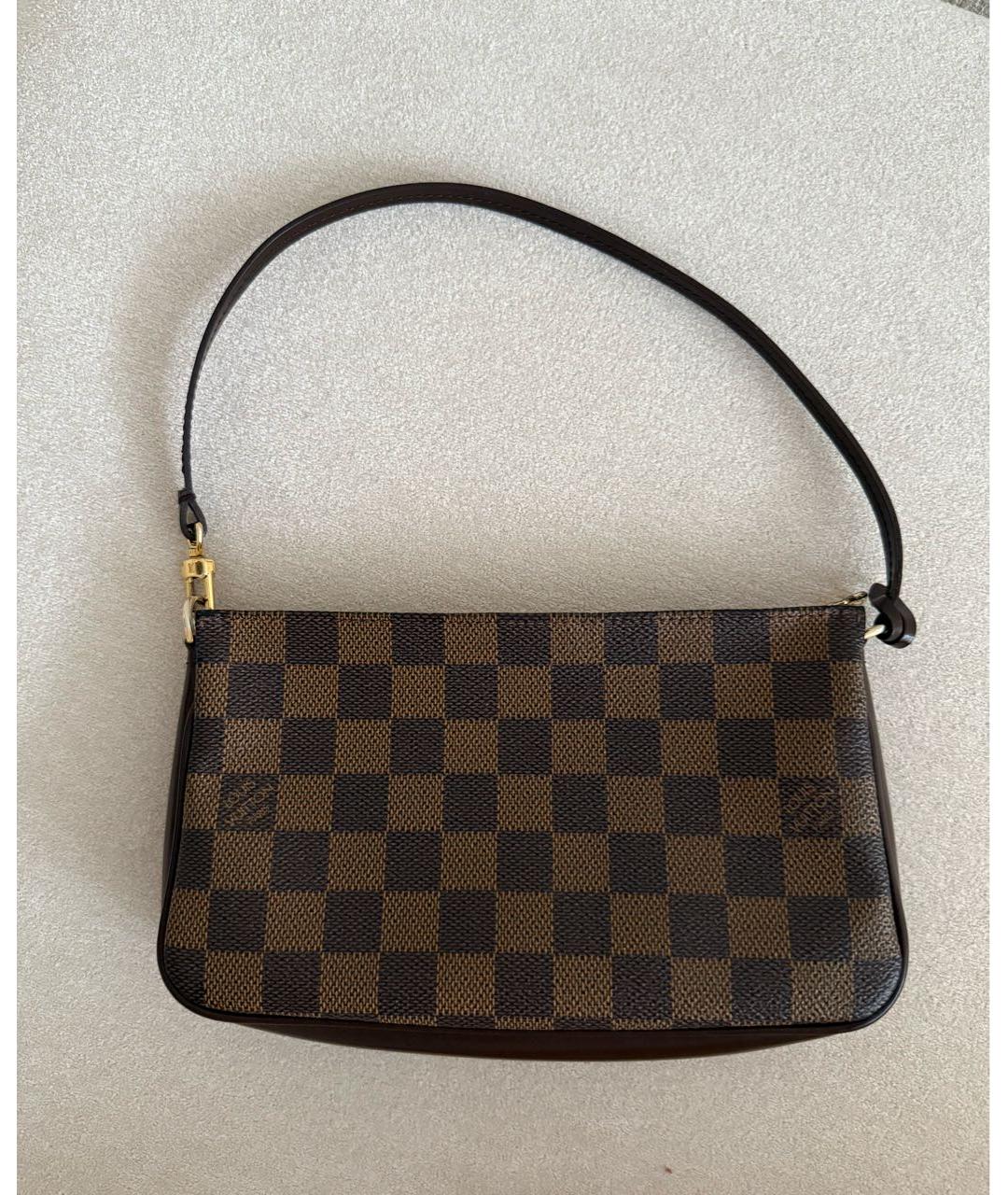 LOUIS VUITTON Коричневая кожаная сумка с короткими ручками, фото 7
