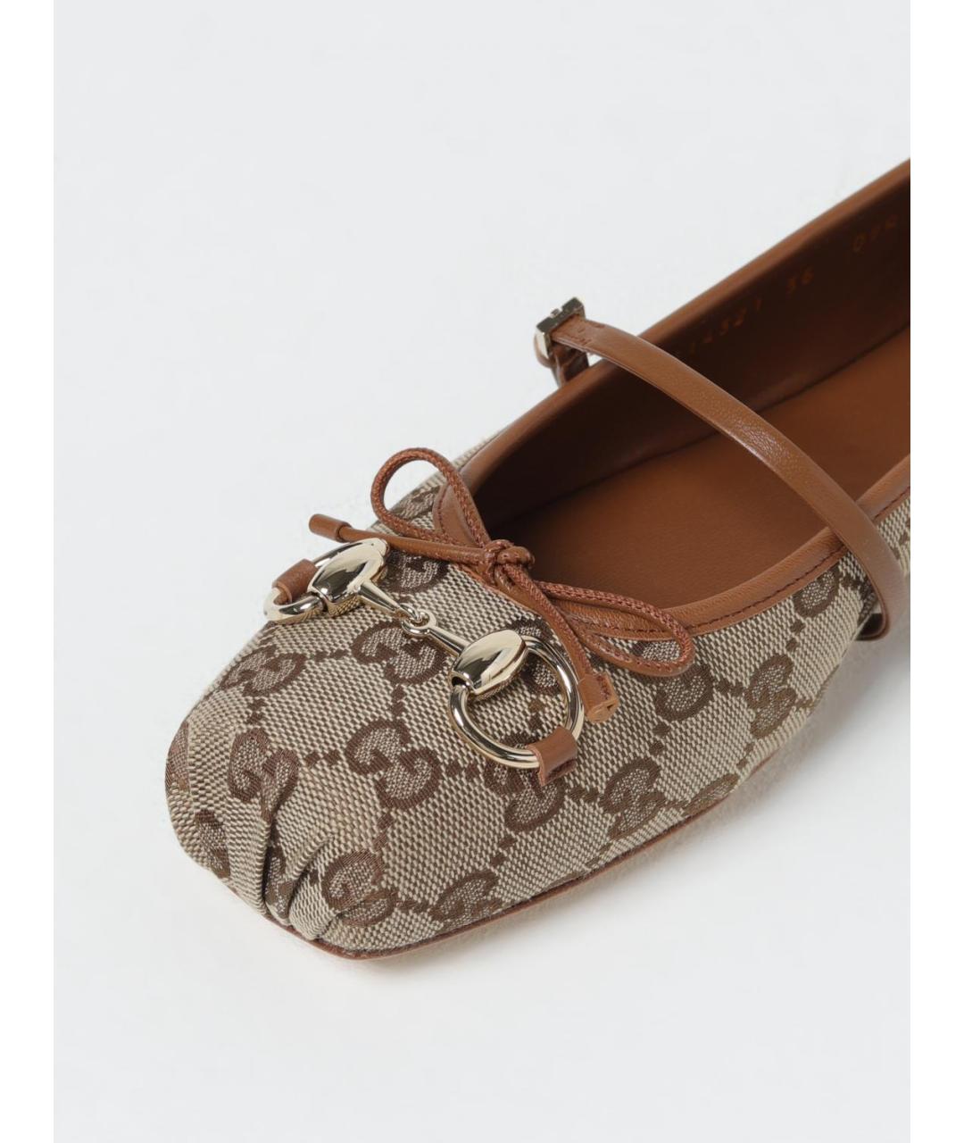 GUCCI Бежевые балетки, фото 4