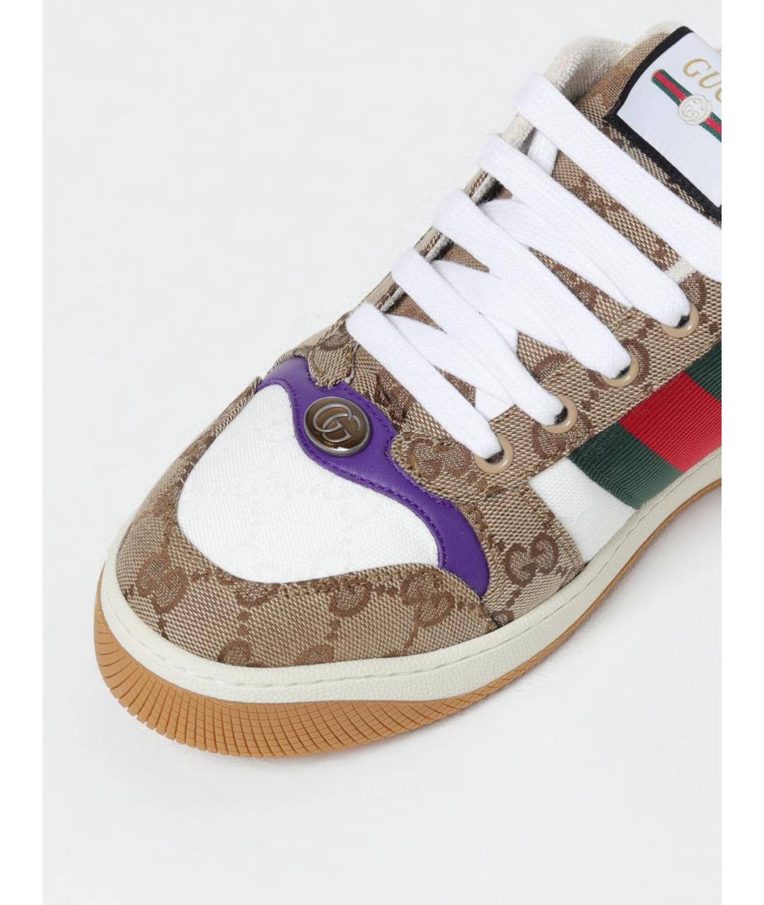 GUCCI Бежевые низкие кроссовки / кеды, фото 4