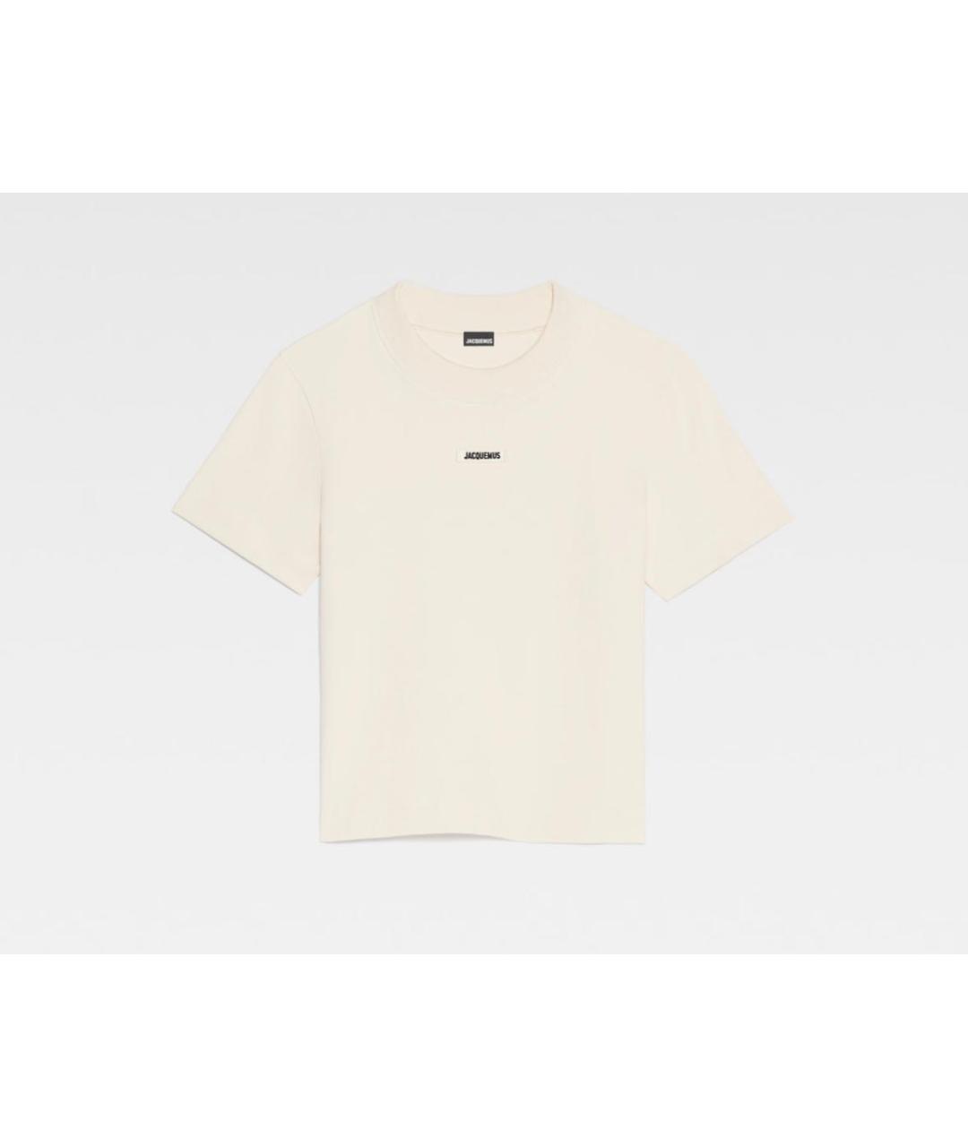 JACQUEMUS Бежевая хлопковая футболка, фото 9
