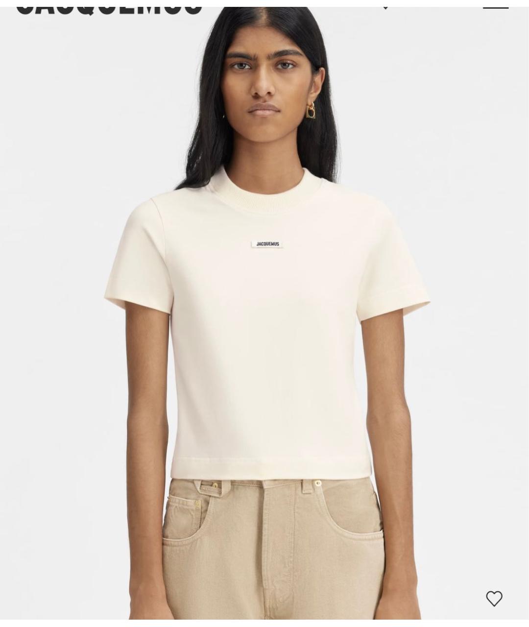 JACQUEMUS Бежевая хлопковая футболка, фото 2