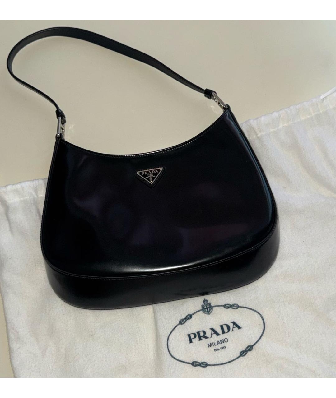 PRADA Черная кожаная сумка с короткими ручками, фото 2